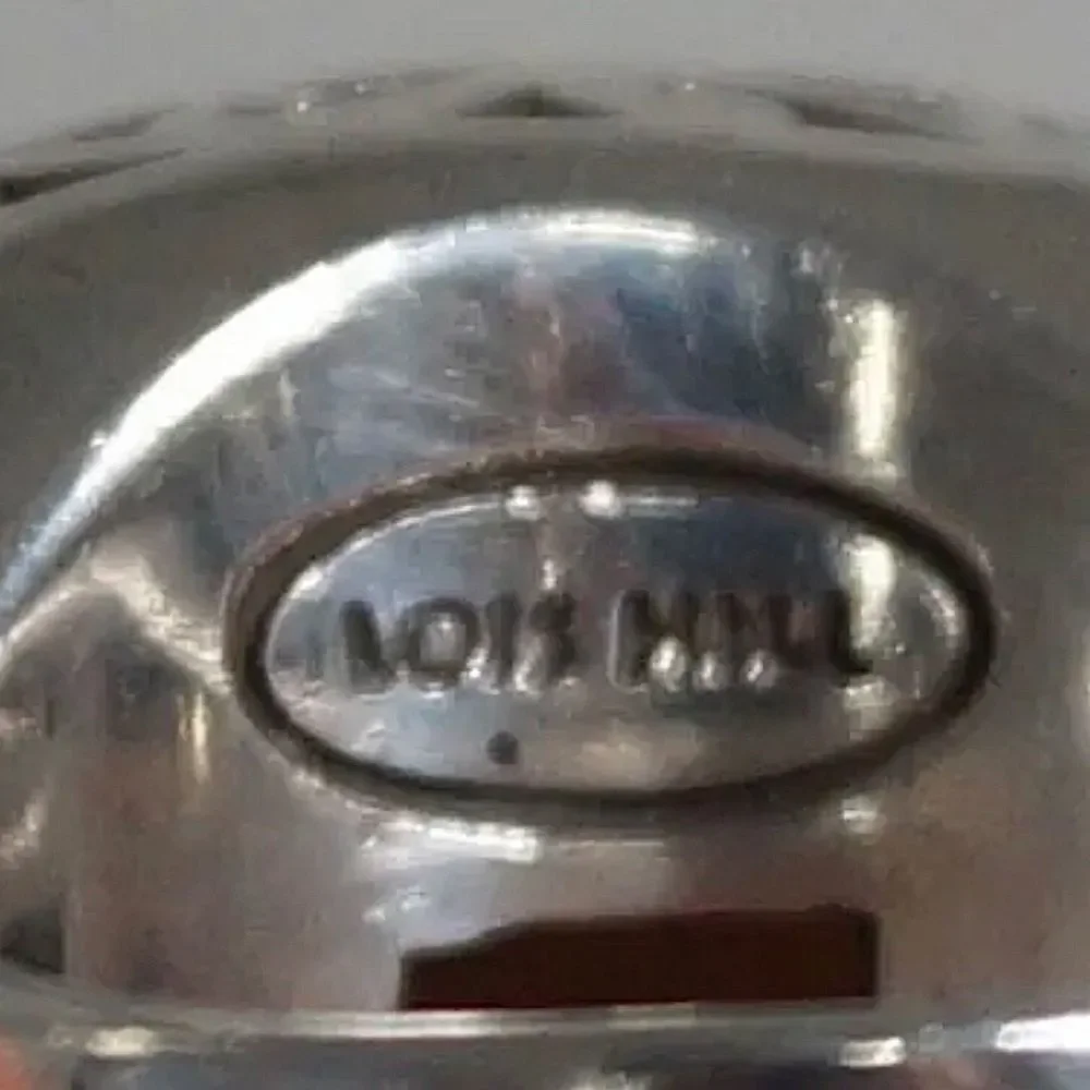 LOIS HILL Green Amethyst Square Cut Faceted Sterling Silver Cigar Band Ring Sz 8 - Picture 6 of 8